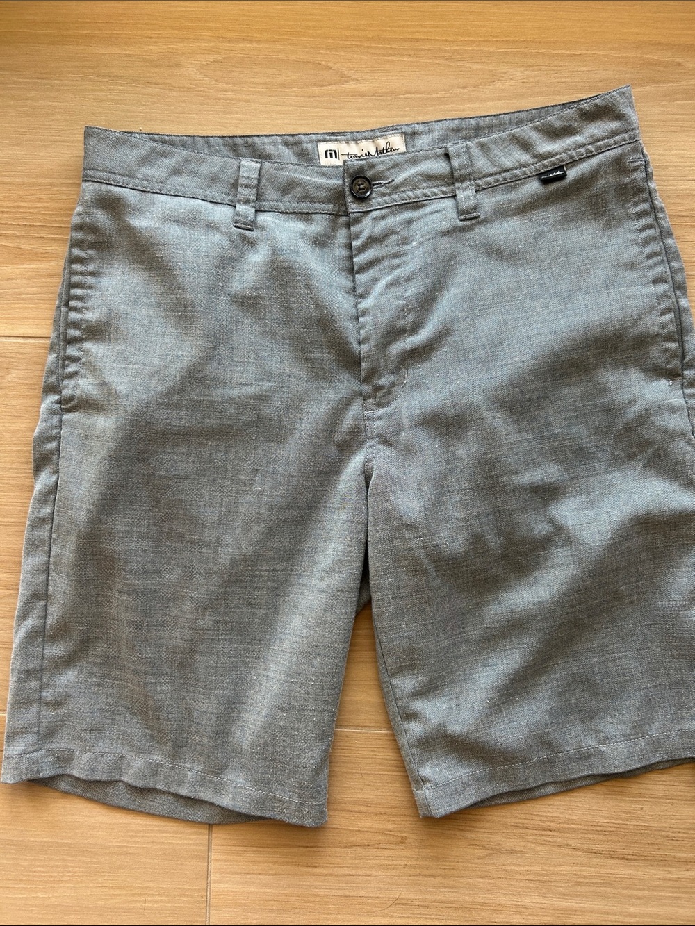Travis Mathew Men's Light Blue Gray Flat Front Shorts